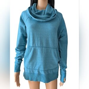 LL Bean Turquoise Blue Cowl Neck Sweatshirt